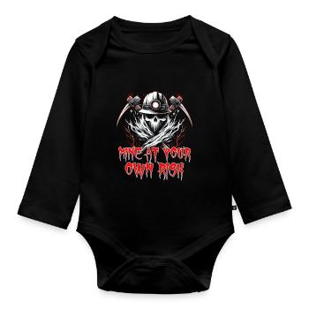 Cowboy Barn Bull Rider Rodeo Country Western - Organic Longsleeve Baby Bodysuit - black - Front