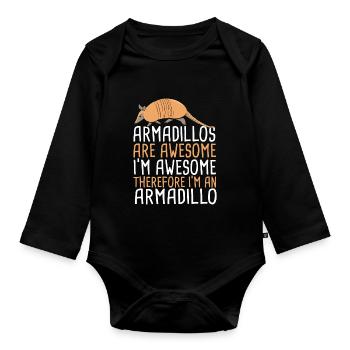 Armadillo Pet Armadillo Gift - Organic Longsleeve Baby Bodysuit - black - Front