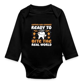 Dentistry Student - Organic Longsleeve Baby Bodysuit - black - Front