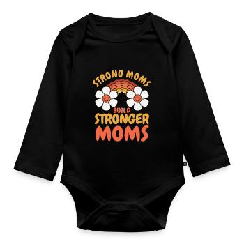 Maman Soutien à la maman - Body Bébé bio manches longues - noir - Devant