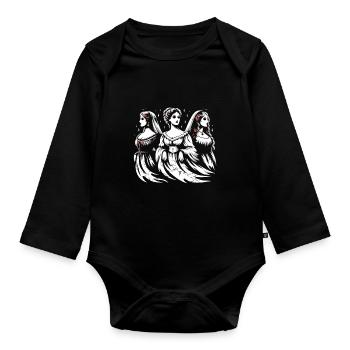 Horror Movie Marathon Survivor Scary Movies True - Organic Longsleeve Baby Bodysuit - black - Front