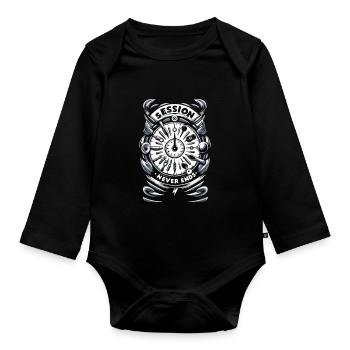 Horreur psychologique suspense psychiatrique - Body Bébé bio manches longues - noir - Devant