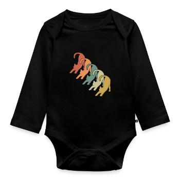 Katze - Baby Bio-Langarm-Body - Schwarz - Vorne