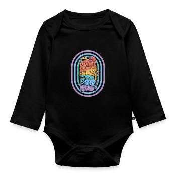 Katze - Baby Bio-Langarm-Body - Schwarz - Vorne