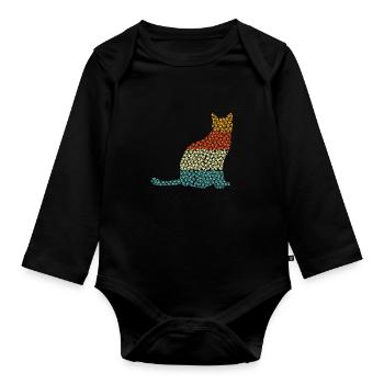 Katze - Baby Bio-Langarm-Body - Schwarz - Vorne