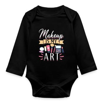 Makeup Artist Beautician & - Baby Bio-Langarm-Body - Schwarz - Vorne