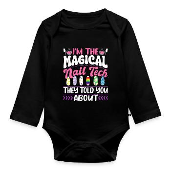 Nail Technician I'm The Magical - Baby Bio-Langarm-Body - Schwarz - Vorne
