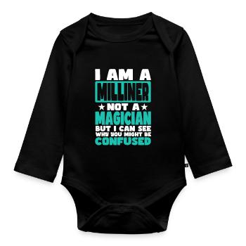 Milliner - Organic Longsleeve Baby Bodysuit - black - Front