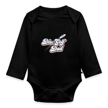 Disc Golf Dad Disc Golf Father Disc Golf Parents - Organic Longsleeve Baby Bodysuit - black - Front
