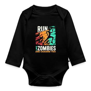 Horrorfilm-fan Zombie-horror Klassischer - Baby Bio-Langarm-Body - Schwarz - Vorne