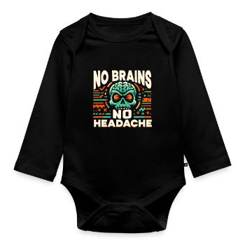 Horrorfilm-fan Zombie-horror Klassischer - Baby Bio-Langarm-Body - Schwarz - Vorne