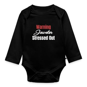 Warnung Juwelier Gestresste Diamanten - Baby Bio-Langarm-Body - Schwarz - Vorne