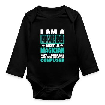 Parachute Rigger - Organic Longsleeve Baby Bodysuit - black - Front