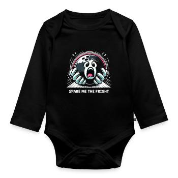 Funny bowling team bowler strike bowling club - Organic Longsleeve Baby Bodysuit - black - Front