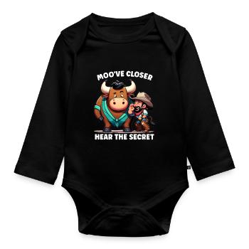 Rodeo Bull Riding Livestock Show Farmer Cattle - Baby Bio-Langarm-Body - Schwarz - Vorne
