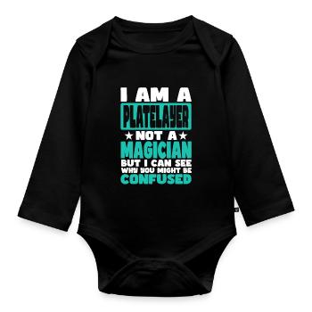 Platelayer - Organic Longsleeve Baby Bodysuit - black - Front