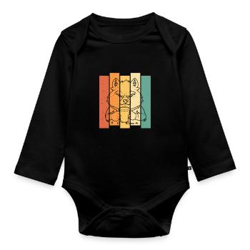 Wolf - Organic Longsleeve Baby Bodysuit - black - Front