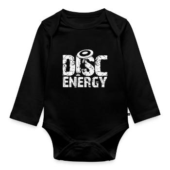 Disc Energy Disc Golfer Shirt - Organic Longsleeve Baby Bodysuit - black - Front