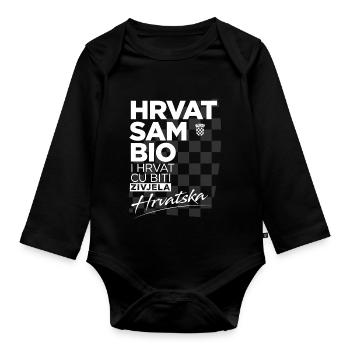 Hrvatska T-Shirt Croatia T-Shirt Croatia T-Shirt - Organic Longsleeve Baby Bodysuit - black - Front