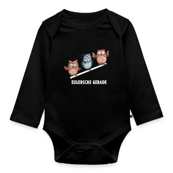 Eulersche Gerade Mathe Eulen Mathematik - Baby Bio-Langarm-Body - Schwarz - Vorne