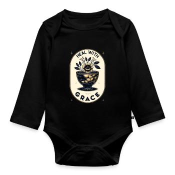 Kintsugi Kintsukuroi Imperfekte Japanische Kunst - Baby Bio-Langarm-Body - Schwarz - Vorne