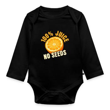 100% Saft ohne Kerne - Baby Bio-Langarm-Body - Schwarz - Vorne