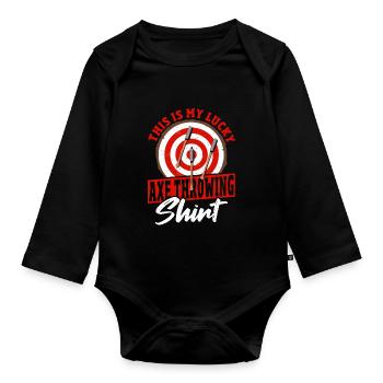 Axt Axt-Werfer Axt-Werfer-Liebhaber - Baby Bio-Langarm-Body - Schwarz - Vorne