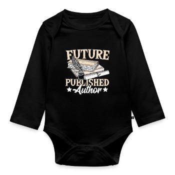 Bibliophiler Journalist Blogger Journalistisches - Baby Bio-Langarm-Body - Schwarz - Vorne