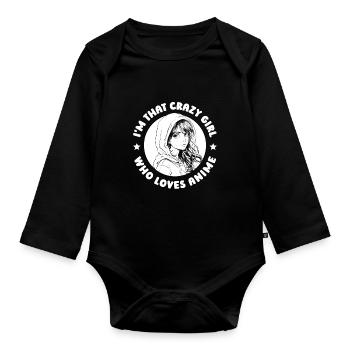 Anime Manga Anime Fille - Body Bébé bio manches longues - noir - Devant