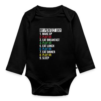 Réalité virtuelle VR Gamer Funnz - Body Bébé bio manches longues - noir - Devant