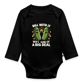 Pickle Lover Funny Pickle Dill Pickle Pickled - Organic Longsleeve Baby Bodysuit - black - Front