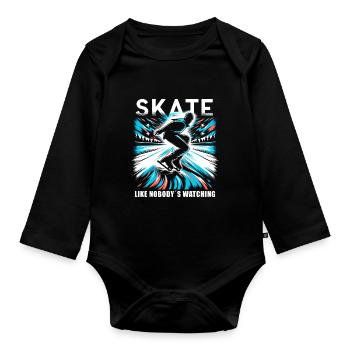 Patinage sur glace Patineurs sur glace - Body Bébé bio manches longues - noir - Devant