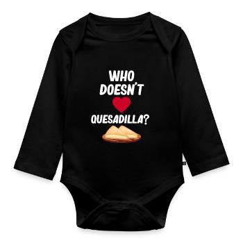 Qui n’aime pas la quesadilla ? Burritos Argentins - Body Bébé bio manches longues - noir - Devant