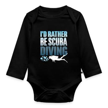 Diving Diver Ocean Lovers - Organic Longsleeve Baby Bodysuit - black - Front
