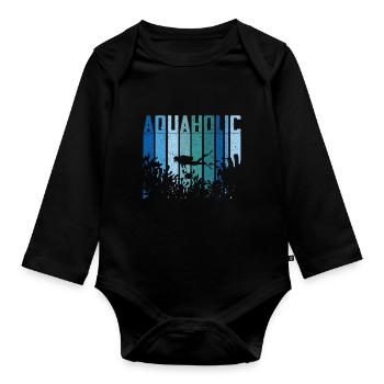 Diving Diver Ocean Lovers - Organic Longsleeve Baby Bodysuit - black - Front