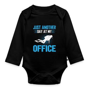 Diving Diver Ocean Lovers - Organic Longsleeve Baby Bodysuit - black - Front