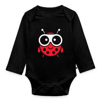 Little Ladybug - Organic Longsleeve Baby Bodysuit - black - Front