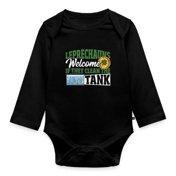 Aquarist Fischsammler Fischhaltung St. Patricks - Baby Bio-Langarm-Body - Schwarz - Vorne