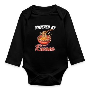 Angetrieben Von Ramen Hot Bowl Asian Japanese - Baby Bio-Langarm-Body - Schwarz - Vorne