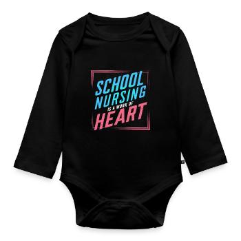 School Nurse Nursing Clinic Medical Stuff - Organic Longsleeve Baby Bodysuit - black - Front