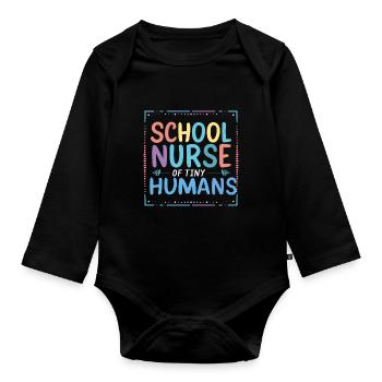 School Nurse Nursing Clinic Medical Stuff - Baby Bio-Langarm-Body - Schwarz - Vorne