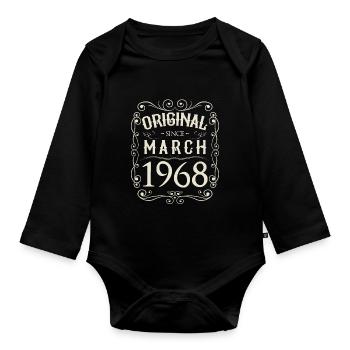 Vintage - Original depuis l'anniversaire de mars 1968 - Body Bébé bio manches longues - noir - Devant