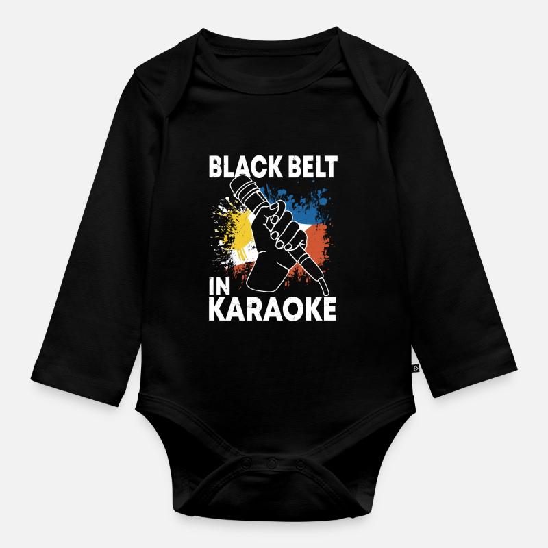 Conception de karaoké philippin - Body Bébé bio manches longues - noir