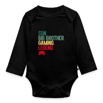 Big Brother Video Gamer New Brother Gaming - Body Bébé bio manches longues - noir - Devant