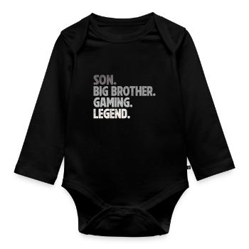 Big Brother Video Gamer New Brother Gaming - Body Bébé bio manches longues - noir - Devant