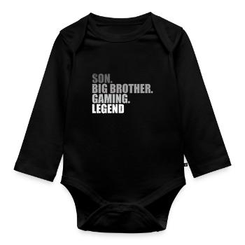 Big Brother Video Gamer New Brother Gaming - Body Bébé bio manches longues - noir - Devant