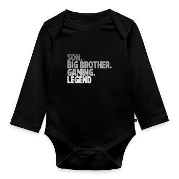 Big Brother Video Gamer New Brother Gaming - Body Bébé bio manches longues - noir - Devant