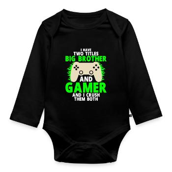 Big Brother Video Gamer New Brother Gaming - Body Bébé bio manches longues - noir - Devant