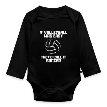 Volley-ball cadeau Beach Volley-ball Joueur de volley-ball - Body Bébé bio manches longues - noir - Devant