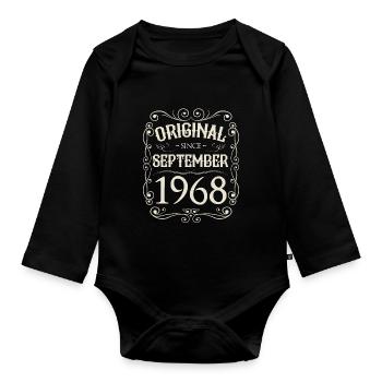 Vintage - Original depuis septembre 1968 Anniversaire - Body Bébé bio manches longues - noir - Devant